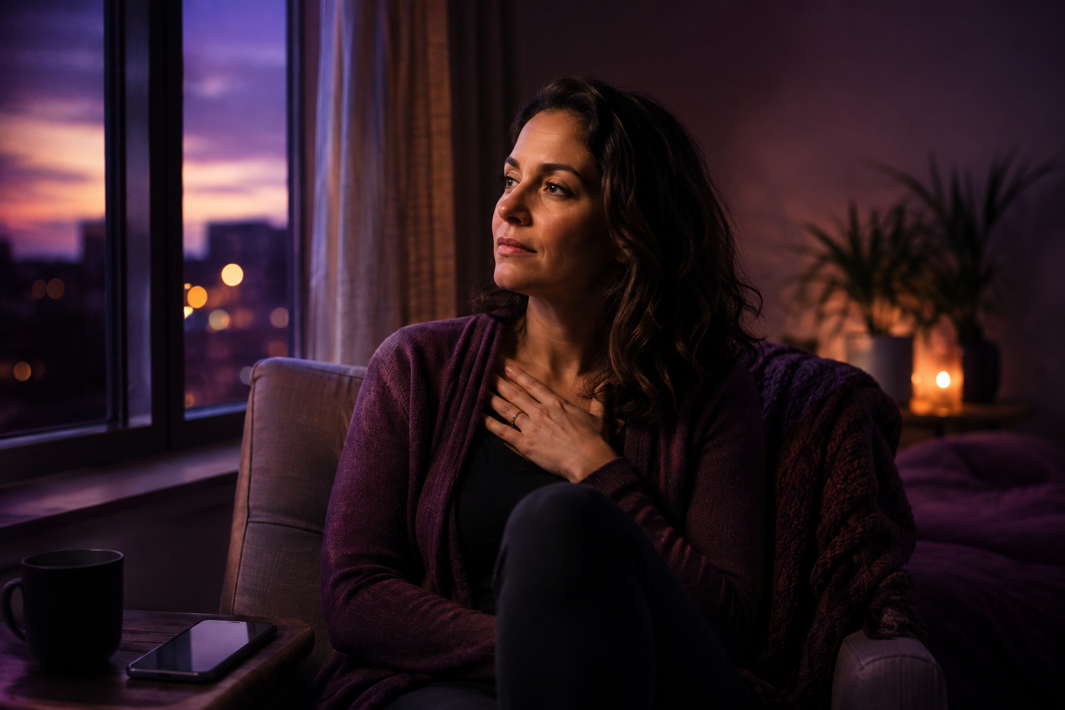 Intuition Versus Anxiety in a Relationship Thoughtful woman deciding whether she feels intuition or anxiety about a relationship